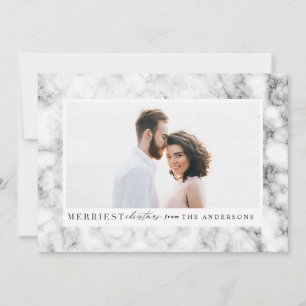 Cartes Pour Fêtes Annuelles Photo de marbre de Noël la plus belle