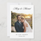 Cartes Pour Fêtes Annuelles Photo de mariage classique moderne et joyeux (Devant)