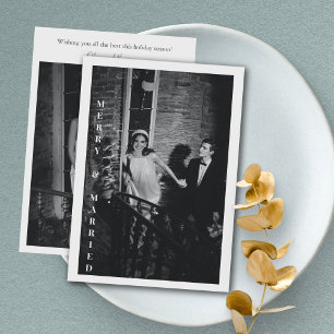 Cartes Pour Fêtes Annuelles Photo de mariage moderne minimaliste joyeux