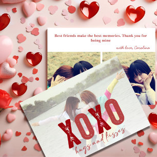 Cartes Pour Fêtes Annuelles Photo de meilleures amies XOXO avec message person