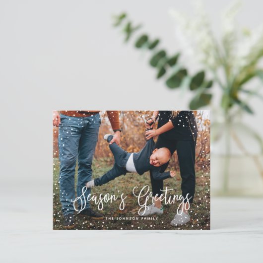 Cartes Pour Fêtes Annuelles Photo de Modern Snow Script 2 (Debout devant)