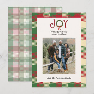 Cartes Pour Fêtes Annuelles Photo de Noël à carreaux