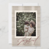 Cartes Pour Fêtes Annuelles Photo de Noël à carreaux joyeux (Devant)