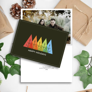 Cartes Pour Fêtes Annuelles Photo de Noël à chevauchement de couleurs géométri