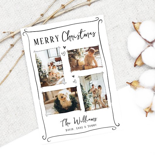 Cartes Pour Fêtes Annuelles Photo de Noël à la main branchée