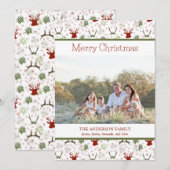 Cartes Pour Fêtes Annuelles Photo de Noël à motif de cerf (Devant / Derrière)