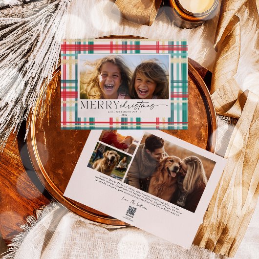 Cartes Pour Fêtes Annuelles Photo de Noël aquarelle moderne