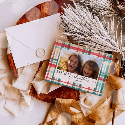 Cartes Pour Fêtes Annuelles Photo de Noël aquarelle moderne