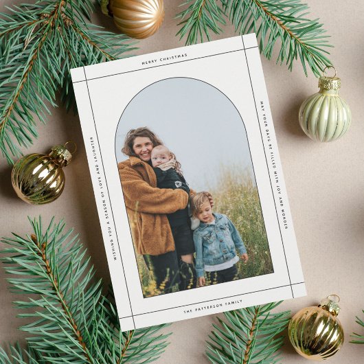 Cartes Pour Fêtes Annuelles Photo de Noël Arché Minimale
