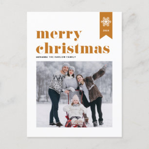 Cartes Pour Fêtes Annuelles Photo de Noël avec flocons de neige et typographie