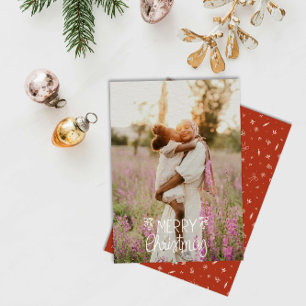 Cartes Pour Fêtes Annuelles Photo de Noël avec lettrage manuel Joyeux Noël Mod