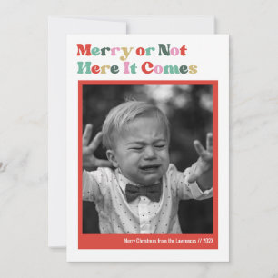 Cartes Pour Fêtes Annuelles Photo de Noël blanc joyeux ou non