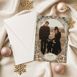 Cartes Pour Fêtes Annuelles Photo de Noël Bois hivernal Vintage