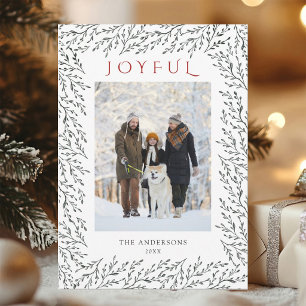 Cartes Pour Fêtes Annuelles Photo de Noël botanique rustique en mousse profond