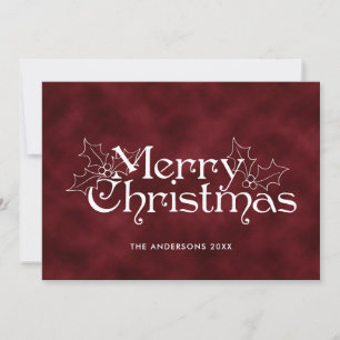Cartes Pour Fêtes Annuelles Photo de Noël classique vintage rouge velours