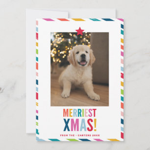 Cartes Pour Fêtes Annuelles PHOTO DE NOËL couleurs modernes minimales audacieu