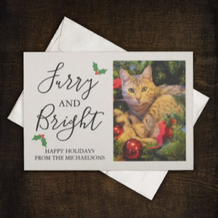 Cartes Pour Fêtes Annuelles Photo de Noël d'animaux de compagnie duveteux et l