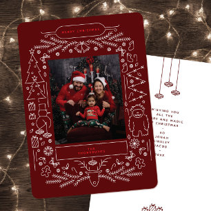 Cartes Pour Fêtes Annuelles Photo de Noël d'art folklorique vintage