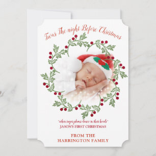 Cartes Pour Fêtes Annuelles Photo de Noël de bébé pour la première fois