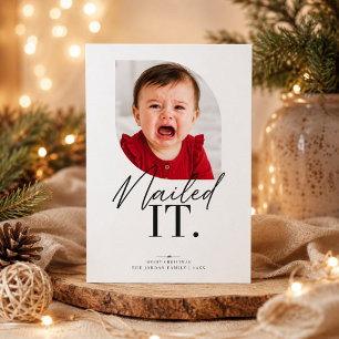 Cartes Pour Fêtes Annuelles Photo de Noël de bébé qui pleure drôle "J'ai réuss