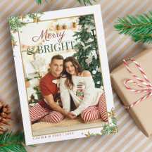 Photo de Noël de couple joyeux et lumineux