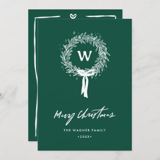 Cartes Pour Fêtes Annuelles Photo de Noël de Doodle Levé à la main lunaire