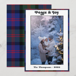 Cartes Pour Fêtes Annuelles Photo de Noël de famille à carreaux et gingham Pai