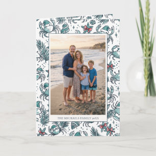 Cartes Pour Fêtes Annuelles Photo de Noël de famille avec crabe tropical en Pè