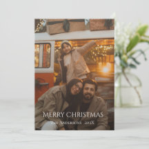 Photo de Noël de famille minimaliste élégant moder