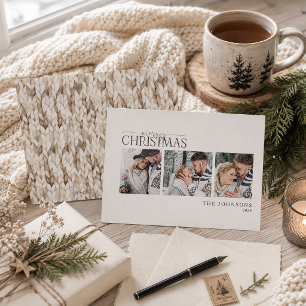 Cartes Pour Fêtes Annuelles Photo de Noël de jeunes mariés en tricot cosy