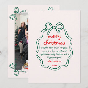 Cartes Pour Fêtes Annuelles Photo de Noël de la charpente de la mâchoire dessi