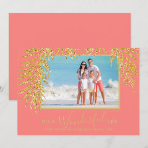 Cartes Pour Fêtes Annuelles Photo de Noël de la Palme tropicale