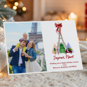 Cartes Pour Fêtes Annuelles Photo de Noël de la Tour Eiffel à Paris pour les f