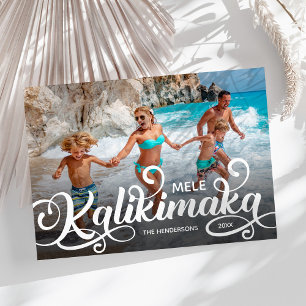 Cartes Pour Fêtes Annuelles Photo de Noël de Mele Kalikimaka