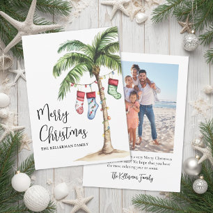 Cartes Pour Fêtes Annuelles Photo de Noël de Plage Tropicale