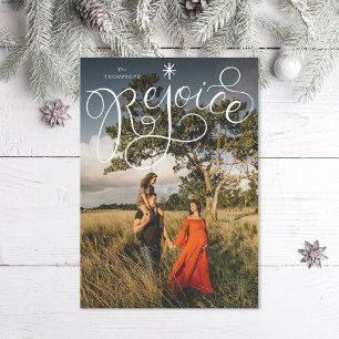 Cartes Pour Fêtes Annuelles Photo de Noël de Rejoice