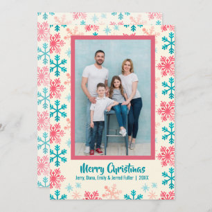 Cartes Pour Fêtes Annuelles Photo de Noël de Snowflakes