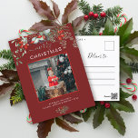 Cartes Pour Fêtes Annuelles Photo de Noël de verdure Aquarelle Bourgogne<br><div class="desc">Vous adorerez ces belles cartes de Noël ! Elles sont décorées d'aquarelles botaniques avec du mistletoe, des branches de pins, des baies et de l'haleine pour bébés. En haut, il dit joyeux Noël et juste en dessous vous pouvez ajouter une image. Le bas de la carte a une place pour...</div>