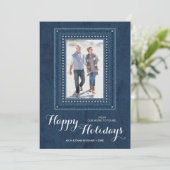 Cartes Pour Fêtes Annuelles Photo de Noël Denim (Debout devant)