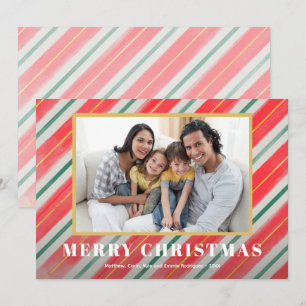 Cartes Pour Fêtes Annuelles Photo de Noël des éclats d'aquarelle