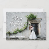 Cartes Pour Fêtes Annuelles Photo de Noël des Feuilles blancs (Devant)