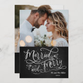 Cartes Pour Fêtes Annuelles Photo de Noël des jeunes mariés (Devant / Derrière)
