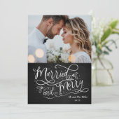 Cartes Pour Fêtes Annuelles Photo de Noël des jeunes mariés (Debout devant)