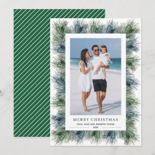 Cartes Pour Fêtes Annuelles Photo de Noël des Pins d'eau