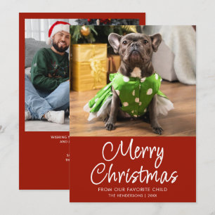 Cartes Pour Fêtes Annuelles Photo de Noël drôle d'animal Famille Joyeux Noël