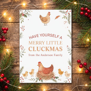 Cartes Pour Fêtes Annuelles Photo de Noël drôle de poulet Joyeux Fêtnocluck