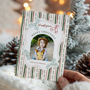 Cartes Pour Fêtes Annuelles Photo de Noël drôle et fantaisiste avec des bandes