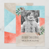 Cartes Pour Fêtes Annuelles Photo de Noël du bloc couleur (Devant / Derrière)