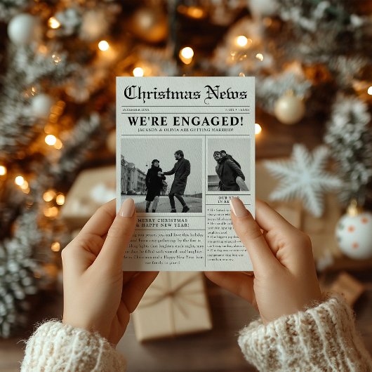 Cartes Pour Fêtes Annuelles Photo de Noël du journal engagé