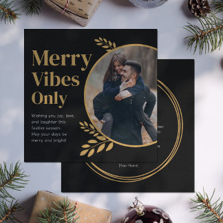 Cartes Pour Fêtes Annuelles Photo de Noël élégant avec uniquement des ambiance